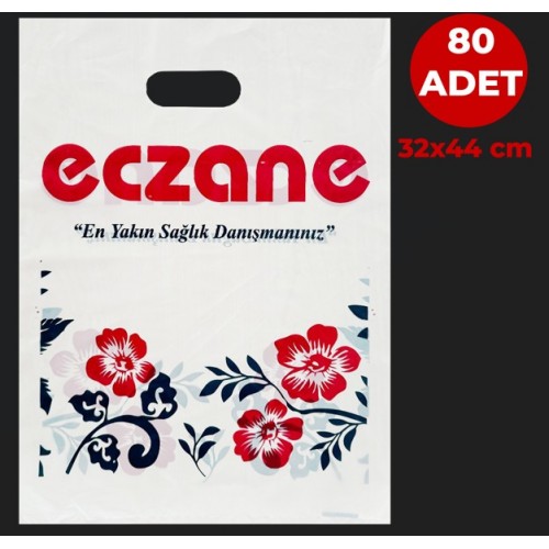 32x44 cm Battal Boy Bio Eczane Poşeti El Geçme ( 1 Paket 80 ADET)